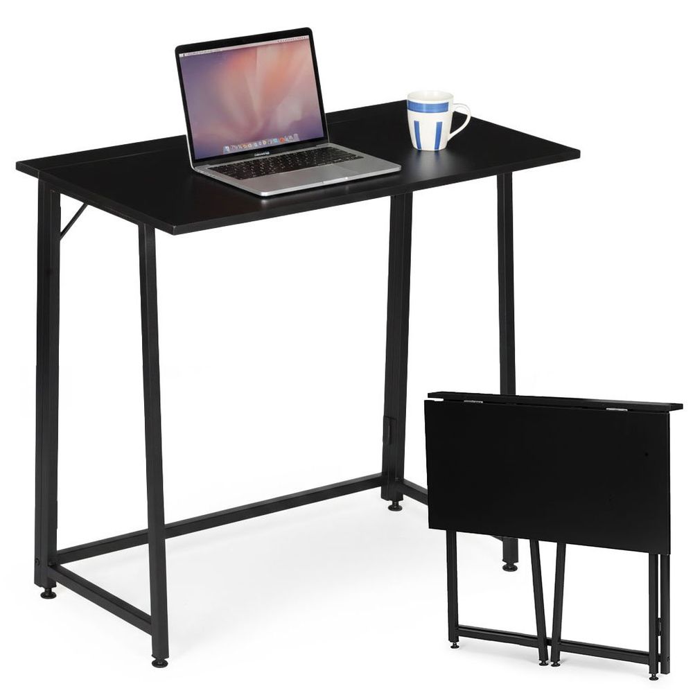 ModernHome sklopivi računalni stol 80 × 45 cm za laptop – crni slika 1