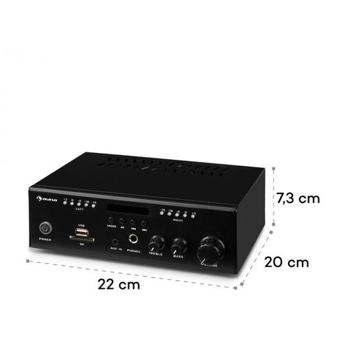 Auna Amp4 BT SE mini stereo pojačalo, Crna slika 8