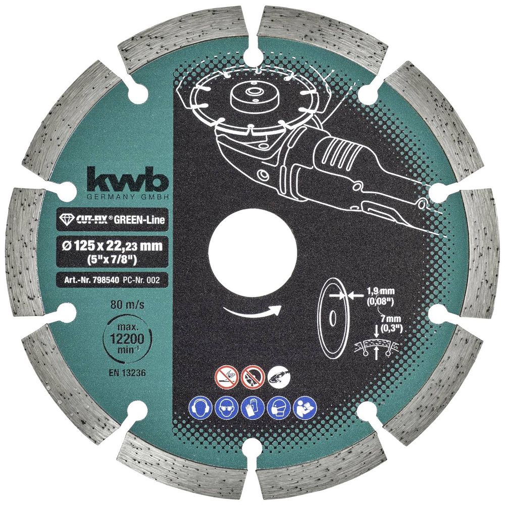 KWB dijamantna rezna ploča za beton 125 x 22 mm, green line slika 1