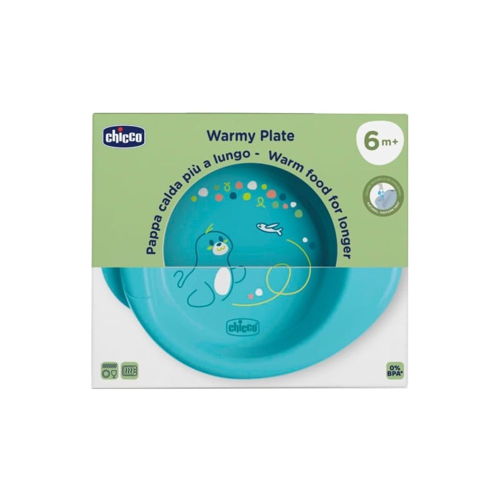 Chicco Dječiji tanjir Warmy, Teal slika 3