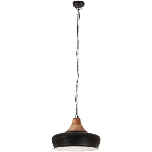 Industrijska viseća svjetiljka crna 26 cm E27 od željeza i drva slika 5