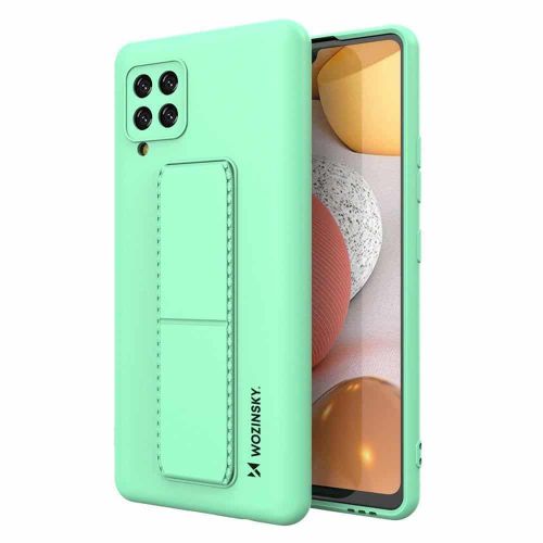 Wozinsky Kickstand Case fleksibilna silikonska maska sa postoljem Samsung Galaxy A42 5G mint slika 1