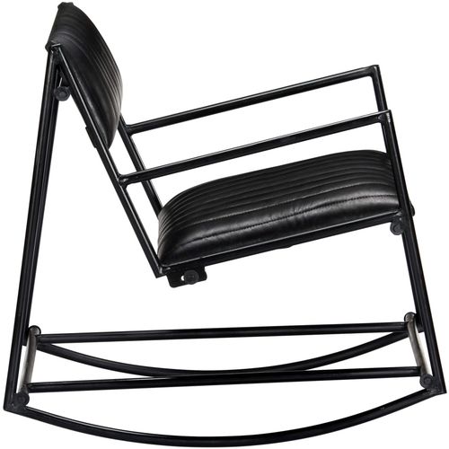 282905 Rocking Chair Black Real Leather slika 13