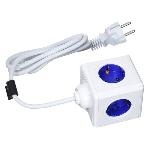 ALLOCACOC PowerCube Ext.USB 4xŠuko+2USB-5V/2.1A,1.5m, plava 1402BL/DEEUPC slika 3