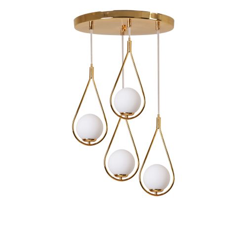 Damla 4 Lü Tepsili Gold Beyaz Camlı Sarkıt Gold
White Chandelier slika 2