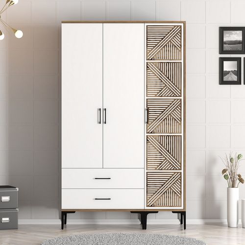 Kumsal PT - Walnut, White Walnut
White Wardrobe slika 2