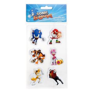 SONIC BOOM 6PCE ERASER PACK POLYBAG/HEADER