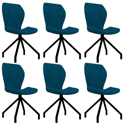 Blagovaonske stolice od umjetne kože 6 kom plave slika 22