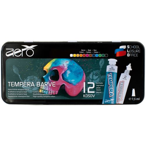 Aero Tempera 7,5 ml tubice, 12 kom u limenoj kutiji - Design Mrtvačka Glava 9201-2312  slika 1