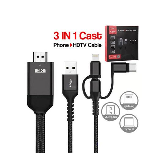 Linkom HDMI 2K na (Micro+Tip C+Iphone) povezuje TV+ mob 2m slika 1