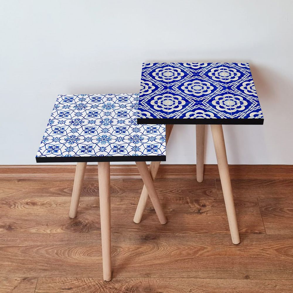 Nesting stolovi 2Shp511 - (2 komada) - boje: mornarsko plava, bijela slika 1