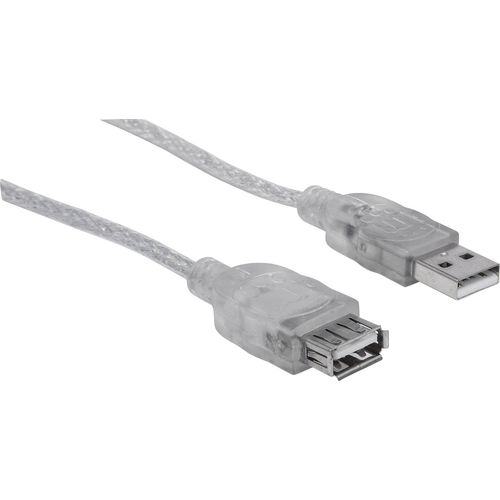 Manhattan USB kabel USB 2.0 USB-A utikač, USB-A utičnica 4.50 m srebrna  340502 slika 6