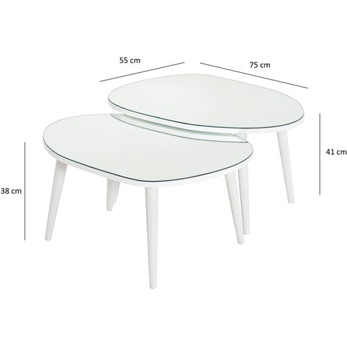 Gusto - White White Nesting Table (2 Pieces) slika 6
