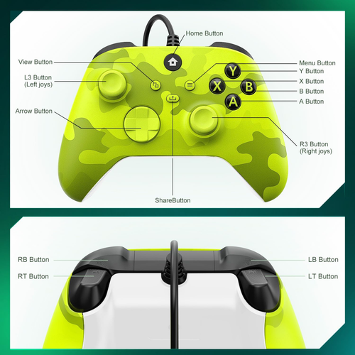 Joypad WIFI kontroler za XBOX One, XBOX X series, PC Windows, PS 3 army zelena slika 4