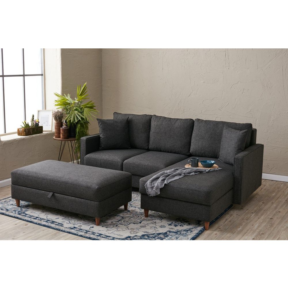 Eva Right - Ugao Sofa u Antracit Boji slika 2