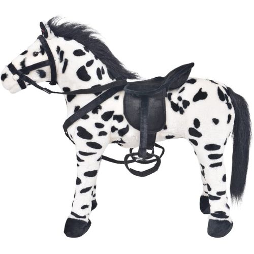 Stojeća igračka plišani konjić crno-bijeli XXL slika 26
