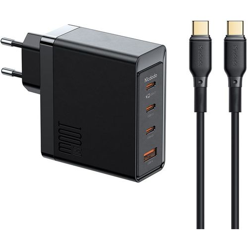 MCDODO CH-5141 SET 100W ZIDNI Punjač USB-C x3 + USB-A + KABL 100W TIP-C, 2m slika 1