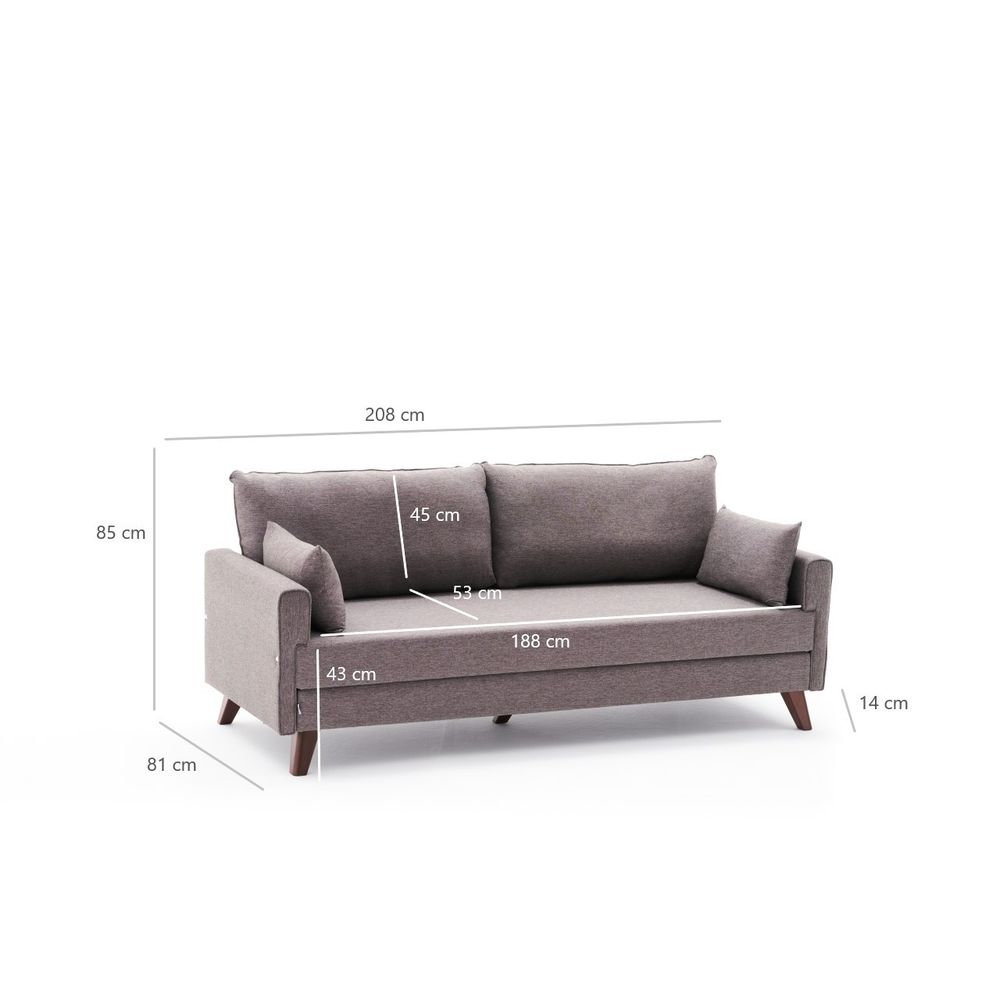 Bella Sofa Bed - Trosjed na razvlačenje, smeđa slika 8