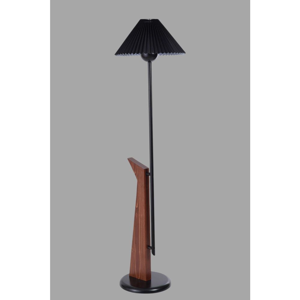 Opviq Podna lampa 715, crna, orah slika 3
