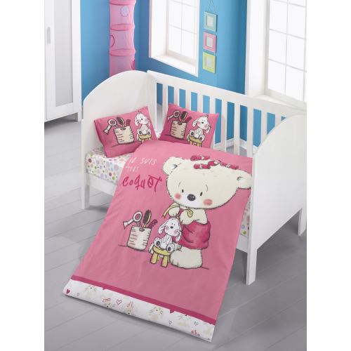 Colourful Cotton Komplet posteljine za bebe od ranforcea Sweet slika 1