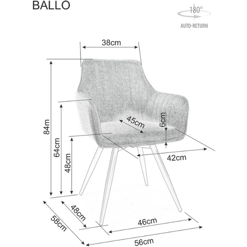 Stolica BALLO - tkanina slika 4
