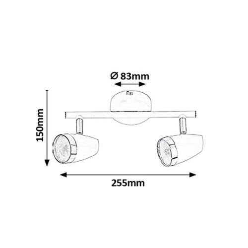 Rabalux Karen spot LED 2x4W antikracit/ hrom Spot rasveta slika 5