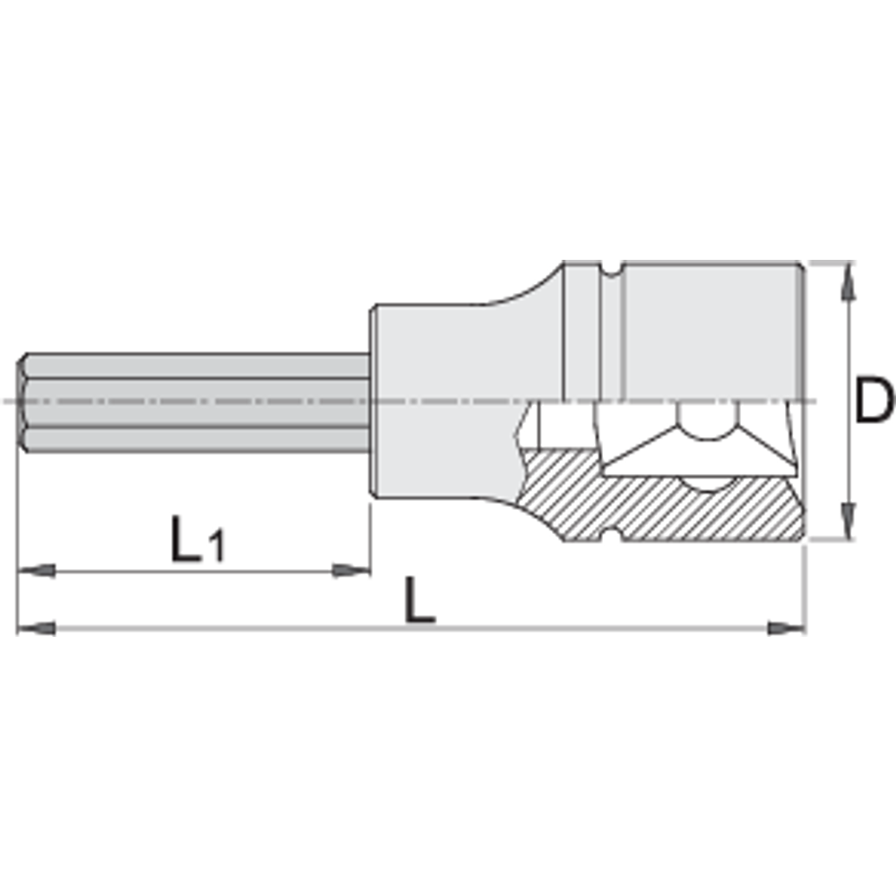 Unior Dugi Nasadni Ključ Imbus, Prihvat 1/2" 8 mm, Model 192/2HXL slika 2