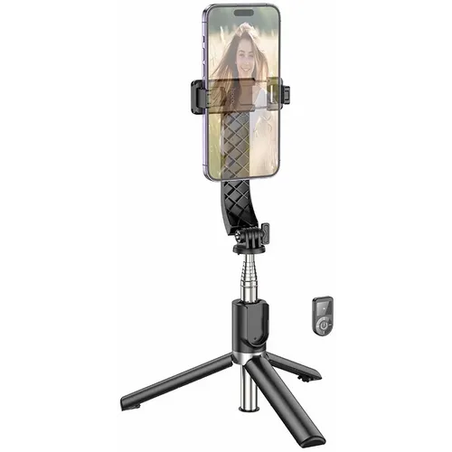 HOCO držač za stativ za selfie stick s Prior K20 bežičnim daljinskim upravljačem crni slika 1
