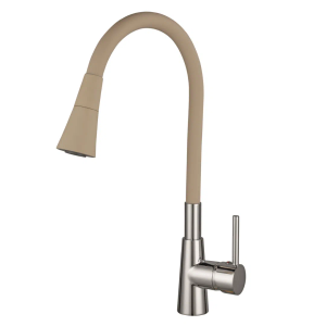 Inter Ceramic slavina za sudoper havana + set za ugradnju zinc/mesing kromirana/bež