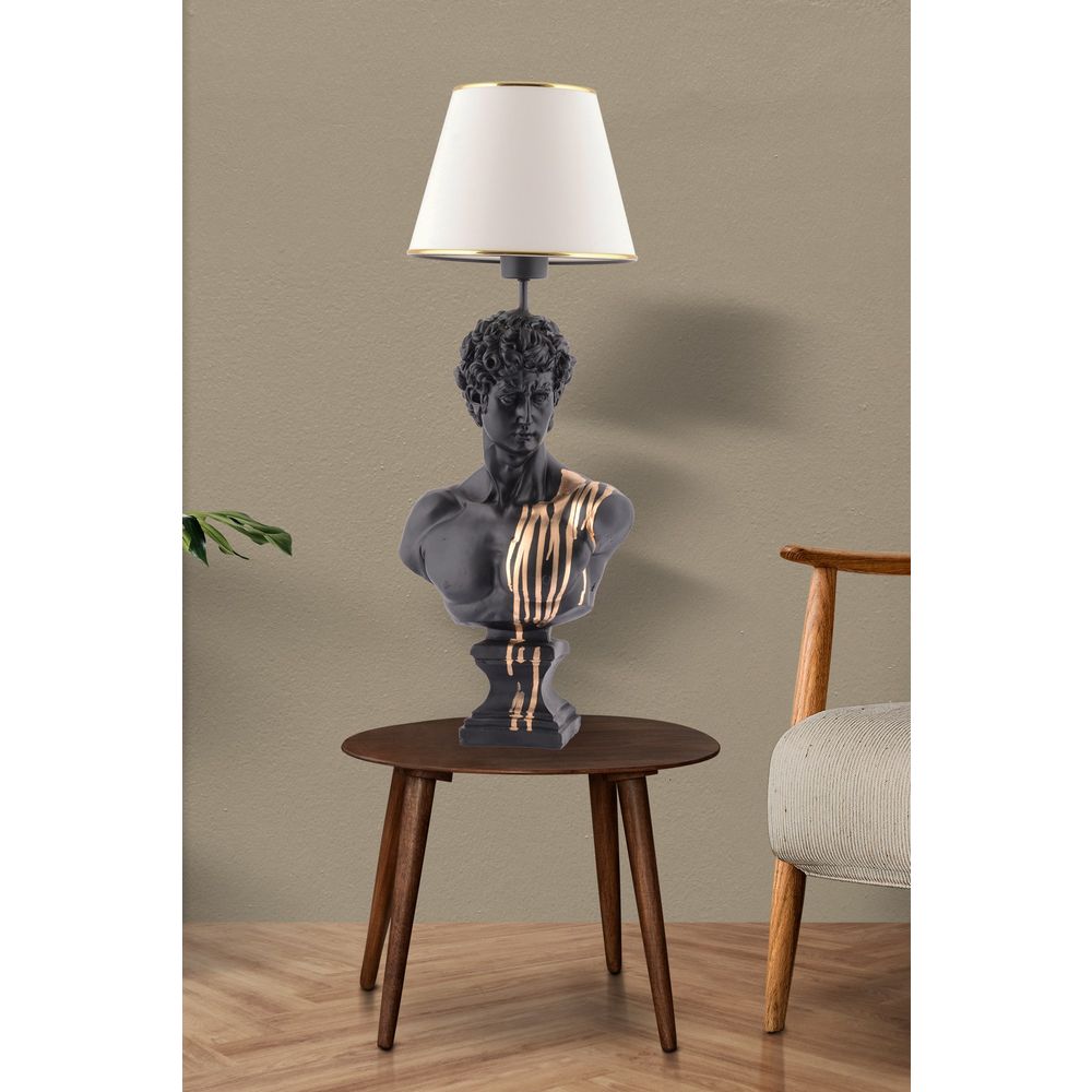 Stolna lampa Dawud - Bijelo Crno Zlatna slika 2