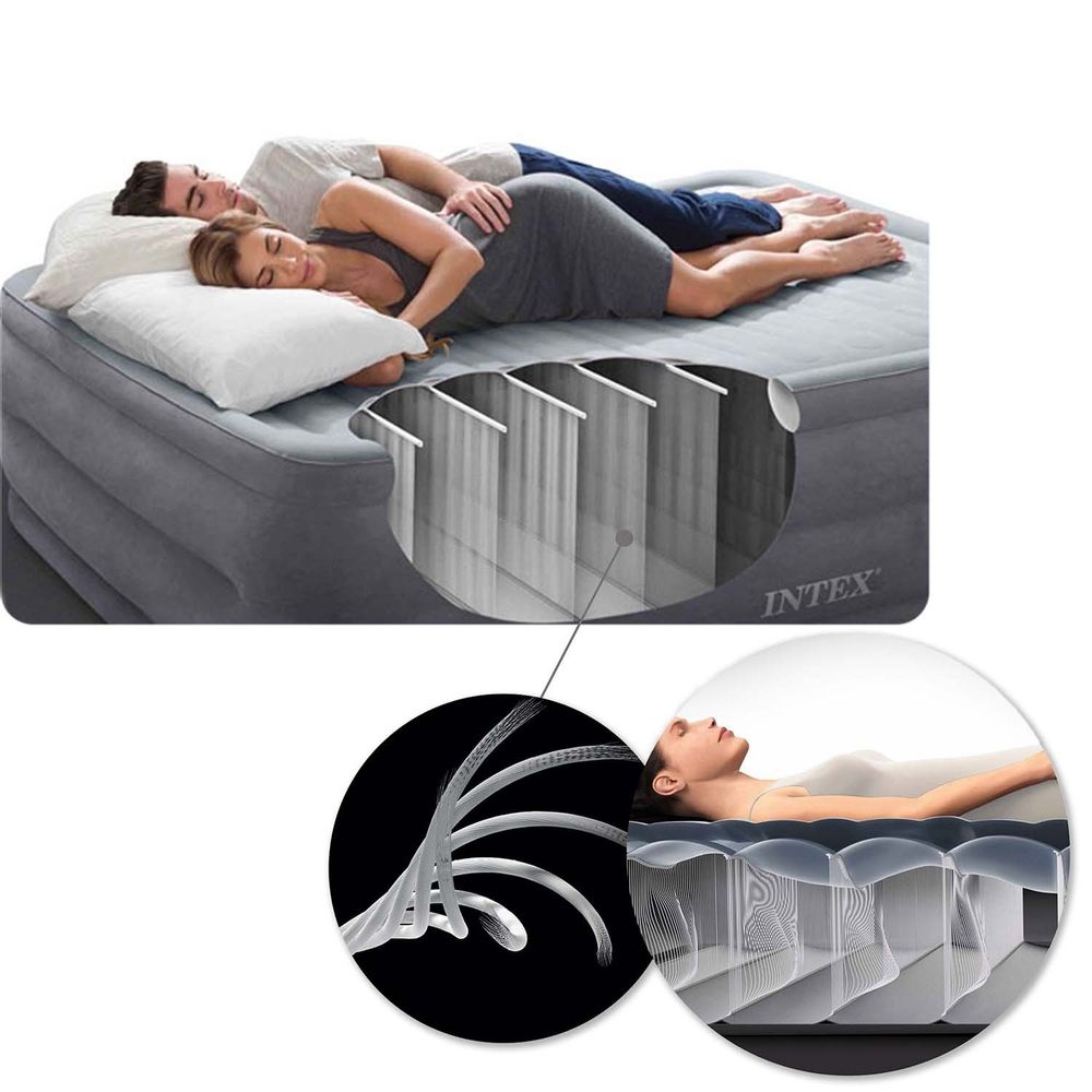 Intex madrac na napuhavanje 203x183x25 cm s klipnom pumpom slika 5