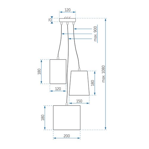 TOOLIGHT Moderna stropna svjetiljka App971-3cp Mix Boje slika 14