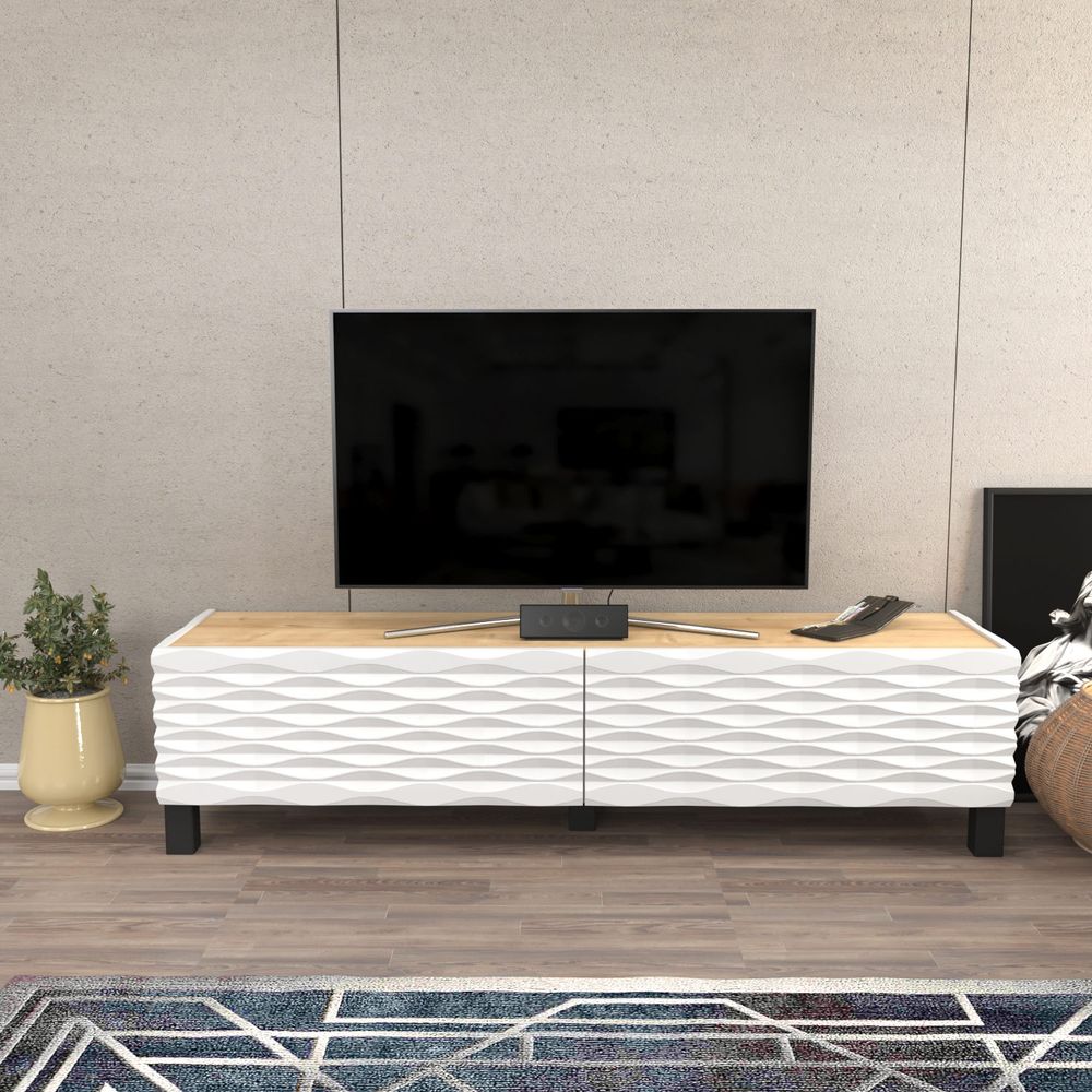 TV stalak Lerze u plavoj i bijeloj boji slika 1