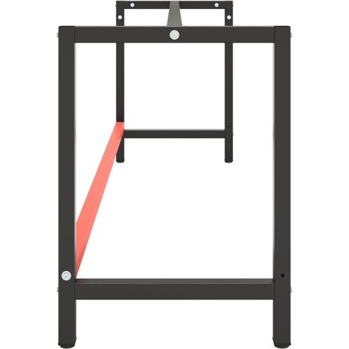 Okvir za radni stol mat crni i mat crveni 220x57x79 cm metalni slika 13
