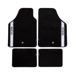 Set podnih prostirki za automobil Sparco Strada 2012 B Universal Crna/Srebrna (4 kom)