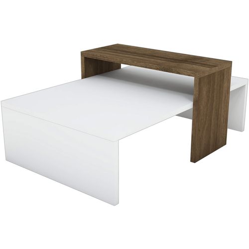 Woody Fashion Stolić GLOW - White, Glow - White, Walnut slika 3