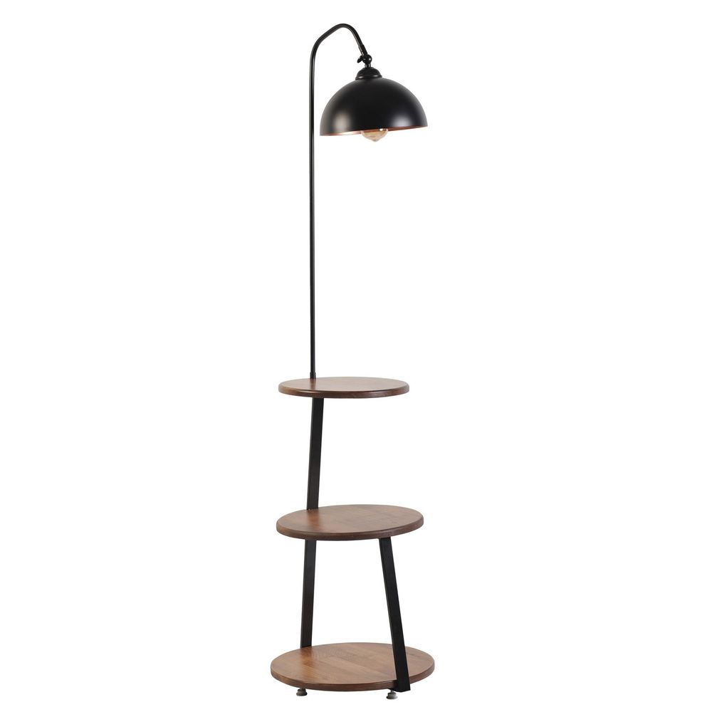 Stojeća Lampa Sorti 8743-1 u Crnoj Boji sa Orahovim Detaljima slika 3