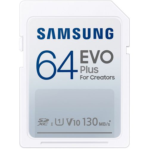 Samsung MB-SC64K/EU SDXC 64GB, EVO Plus, speeds up to 130MB/s, UHS-I Speed Class 3 (U3) and Class 10 for 4K video slika 1