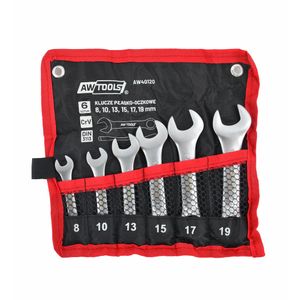 AWTOOLS KLUCZ PŁASKO-OCZKOWY KRÓTKI  KPL. 6szt. /8mm-19mm/ (8,10,13,15,17,19mm)