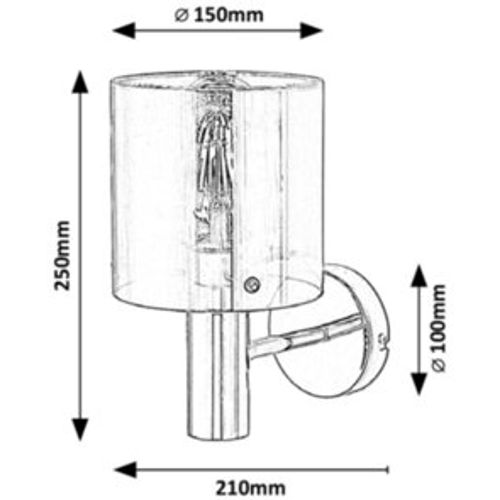 Rabalux Donati, staklo zidna lampa, hrom, tonirano staklo, E27 1x slika 3