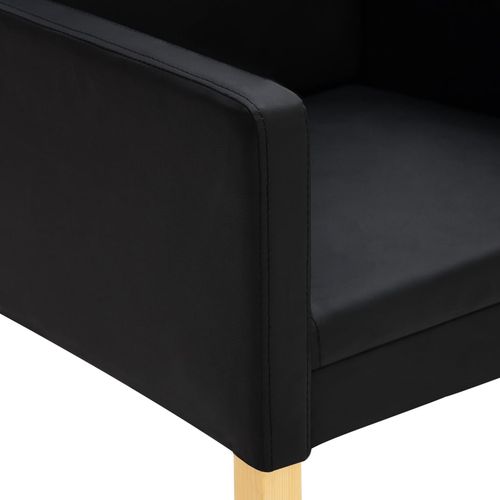 Blagovaonske stolice od umjetne kože 4 kom crne slika 36