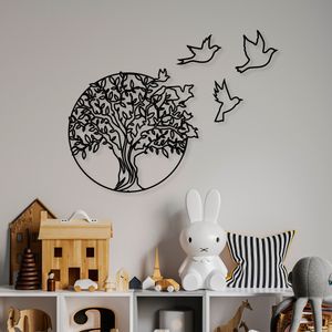 Wallity Metalna zidna dekoracija, Tree And Birds 3