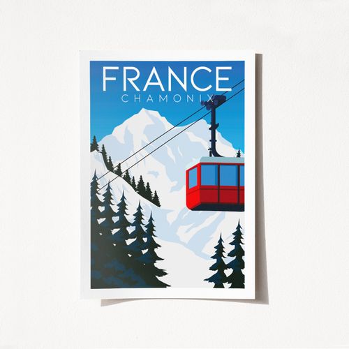 Poster Chamonix France - 1993, Višebojni, A3 Format slika 1