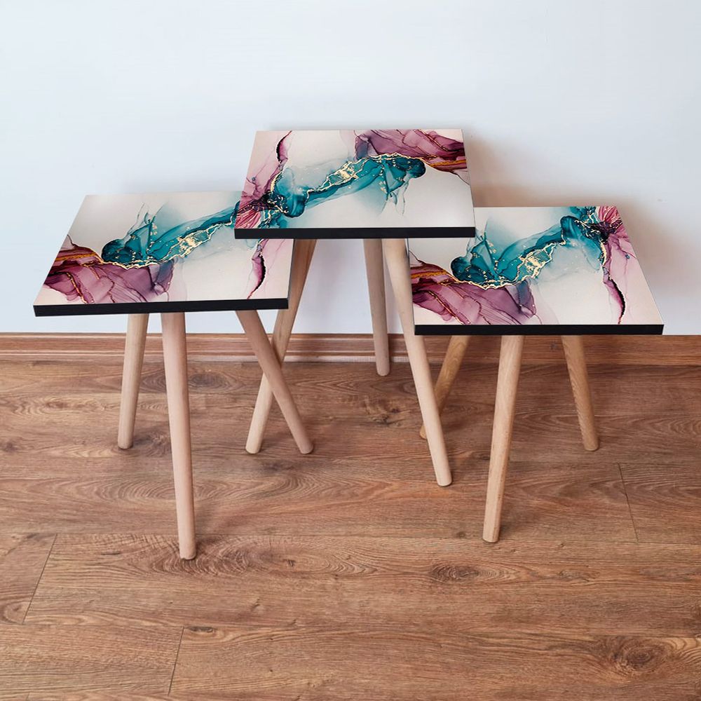 Nesting Table 3Shp230 - Set od 3 Stola u Različitim Bojama slika 1
