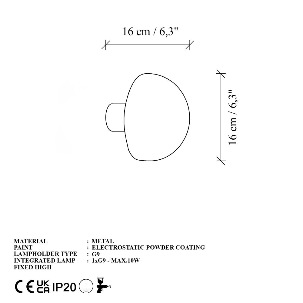 Zidna Lampa Fungal - 13361 - C, boje: Bakra slika 8