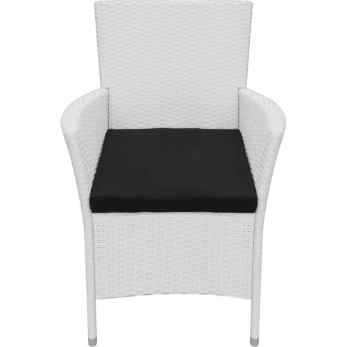 Vrtne stolice 2 kom s jastucima poliratan krem bijele slika 27