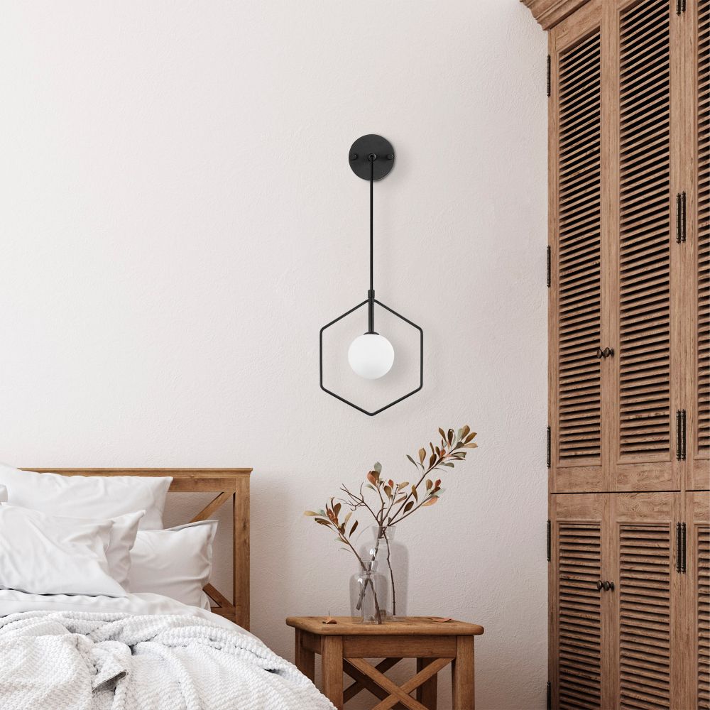 Geometri - 11105 Crno-Bijela Zidna Lampa slika 2