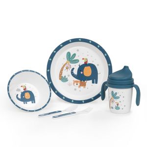 Interbaby set za jelo 5/1 Jungle Plavo