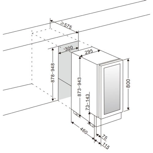 DAUF-38.100DB DUNAVOX vinska vitrina slika 6