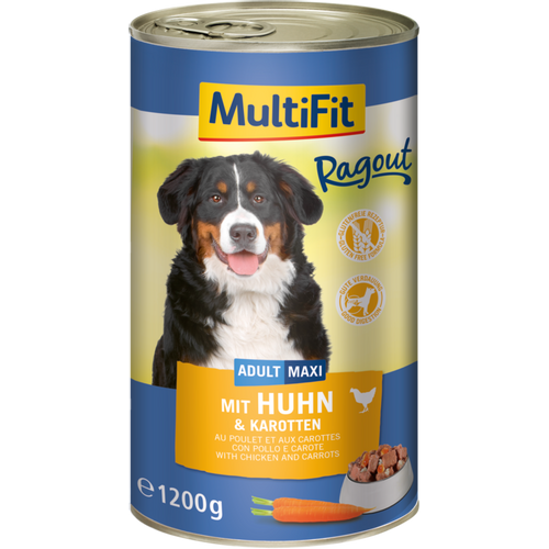MultiFit DOG Ragout Adult piletina,šargarepa 1200g konzerva slika 1